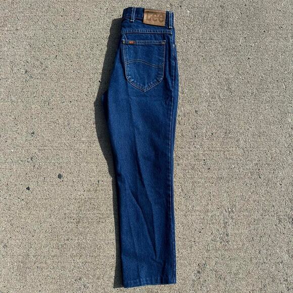 Vintage 80s Lee Riders Mom Jeans Blue Wash Women's 33" Waist Straight Leg Fit - Picture 1 of 5